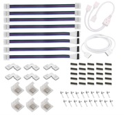 Zestaw nowych złączy LED 5-pin RGBW 12 mm kątowe L, 