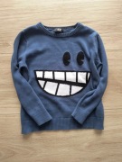 H&M * sweter granatowy minka emotka * 98/104