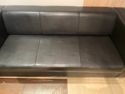 Kanapa czarna 3 osobowa z ekoskory