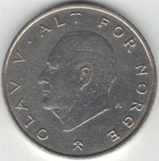 Norwegia 1 korona krone 1977 - 25 mm - nr 2