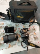 Zestaw fotograficzny Nikon D3200 + 18-105 VR  + torba + ładowarka 