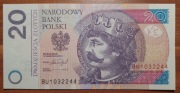Banknot 20 złotych serii BU UNC p.opis