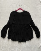 Zara czarna luźna bluzka rozszerzana Goth Boho transparentna M