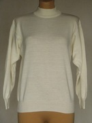 # Włoski półgolf 50% wełna ecru - 36 #