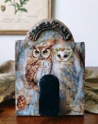 Unikatowy Wieszak "Leśne Sowy" – Lite Drewno Akacjowe (13 cm) upcycling 