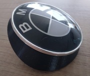 Emblemat BMW E70 X5 - ZESTAW PRZÓD/TYŁ 82mm+82mm+adapter czarno/biały