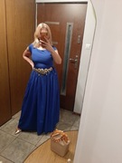 Królewska szafirowa suknia na wesele lub imprezę, rozm.38