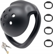 Czarny mały PAS CNOTY klatka na penisa CHASTITY Cage 4 oringi