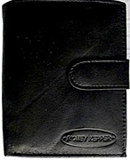 Męski portfel skóra naturalna - pionowy, zapinany.