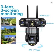 Kamera zewnętrzna WiFi 3 obiektywy Full HD PTZ SanDisk 64GB