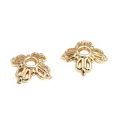 Nakładki na Koraliki, Mosiądz, Pozłacane 18K, 6 mm., 10 szt.