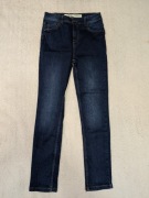 Granatowe regulowane spodnie jeansowe jeansy Denim Co. Skinny 152