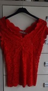 Bluzka top koronka czerwona 