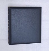 Luksusowa, czarna, watowana, skórzana okładka typu Numis