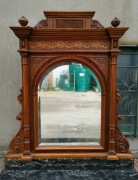 Eklektyczna włoska toaletka, komoda z lustrem XIXw, czarny marmur