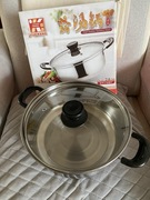 Garnek stalowy z pokrywką 24 cm 9 cm