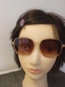 Okulary przeciwsłoneczne damskie brązowe gradient retro nowe