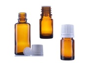 Butelka szklana brązowa z kroplomierzem nakrętka zrywka 5 ml, 100 szt