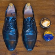 Czarne skórzane oxfordy Akardo