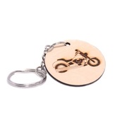 Brelok z drewna Motocykl Jak Harley Podróżnik Do kluczy Do plecaka