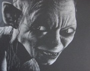 Gollum Smeagol Obraz ręcznie grawerowany na blasze Staloryt  Grawer 