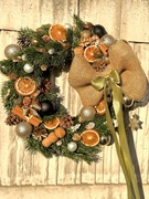 Świąteczny wianek na drzwi Boże Narodzenie dekoracje świąteczne