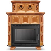 Piec kominek piecyk kaflowy ceramiczny obudowa kominkowa SALZBURG miodowy
