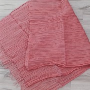 **różowy SZAL delikatna gnieciona bawełna 180x60/90