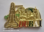 Magnes na lodówkę metalowy DUBAI BURGJ KHALIFA Zjedn. Emiraty Arabskie.(20)