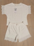 Piżama dwuczęściowa biała z koronką MANGO rozmiar 134 nowa z metką