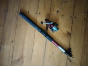 Wędka teleskopowa  spławik, grunt + kołowrotek  Opis