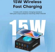 ASOMETECH 868H szybka inteligentna ładowarka GaN 160W z indukcją 15W.