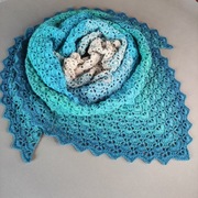 Chusta wykonana szydełkiem wełna MERINO 019