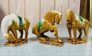 Ceramiczne figurki konie okres dynasti Tang stylu Sancai ozdobne