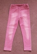 Różowe spodnie legginsy jeansowe roz. 104