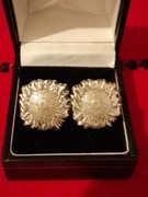 Vintage srebrne kolczyki próba 925 lata 70te w eleganckim czarnym pudełku 