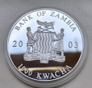 Zambia 1000 Kwach 2003 r Papież Jan Paweł II 