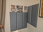 Panele tapicerowane ścienne Smoke Blue / niebieskie 90x30 i 30x30