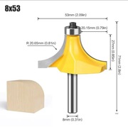 Frez łukowy 8mm x 53mm do drewna