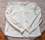 b.young  bluzka/ koszula kremowa offwhite koronka romantyczna vintage