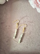 Kolczyki handmade srebro pozłacane z naturalnych kamieni fluoryt