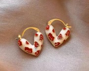 Piękne kolczyki serca Walentynki 