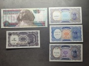 Zestaw banknotów Egipt,100 Funtów 2004r,10 Piasters 86-2006r,UNC