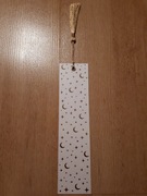 Zakładka do książki - księżyce i gwiazdy, z chwostem / biała