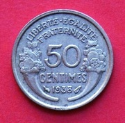 50 Centymów 1938  r  -  Francja    Marianna