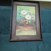 Obraz w kwiaty malowany 