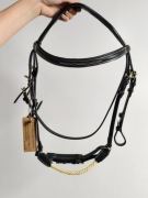 Nowe ogłowie Dyon sznurkowe czarne Cob