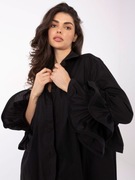 KOSZULA DAMSKA FALBANA OVERSIZE CZERŃ GLAMOUR 