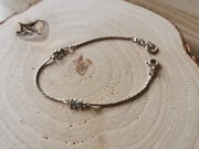 Delikatna srebrna bransoletka z misiami 925