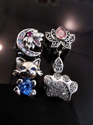 Charms zestaw 4 sztuk,nowe srebrne s925 